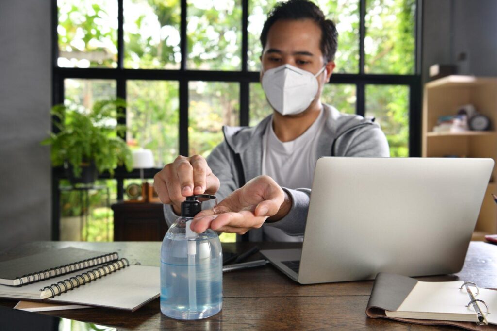 Man work from home , Coronavirus (covid-19)